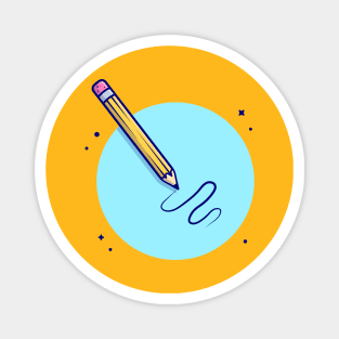 Pencil Cartoon Vector Icon Illustration Magnet